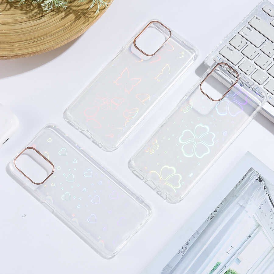 Xiaomi Redmi Note 10S Kılıf Renkli Transparan Parlak Desenli Sert Kapak (SİDNEY) Butterfly No2
