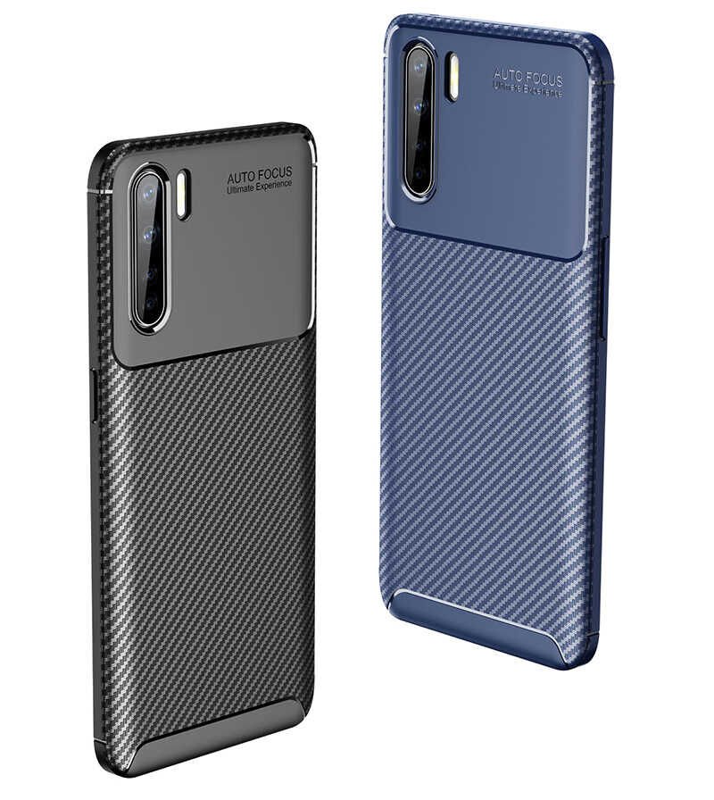 Oppo Reno 3 Kılıf Kamera Çıkıntılı Karbon Fiber Dokulu Renk Atmaz Kapak (NEGRO) Siyah