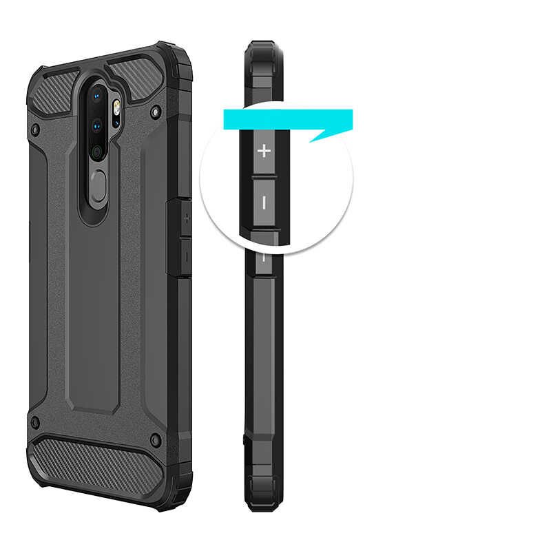 Oppo A5 2020 Kılıf Armor Köşe Korumalı Çift Katman Tank Zırh Kapak (CRASH) Rose Gold