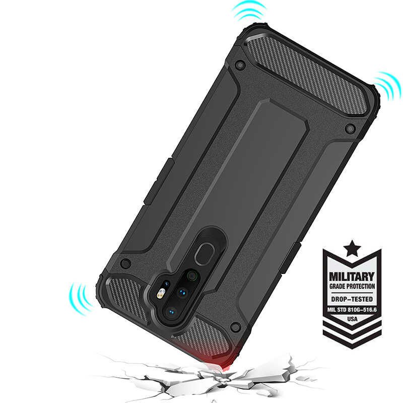 Oppo A9 2020 Kılıf Armor Köşe Korumalı Çift Katman Tank Zırh Kapak (CRASH) Kırmızı