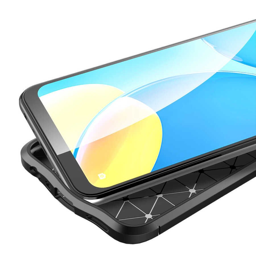 Oppo A55 5G Kılıf Deri Görünümlü Renk Atmayan Dayanaklı Silikon Kapak (NİSS) Siyah