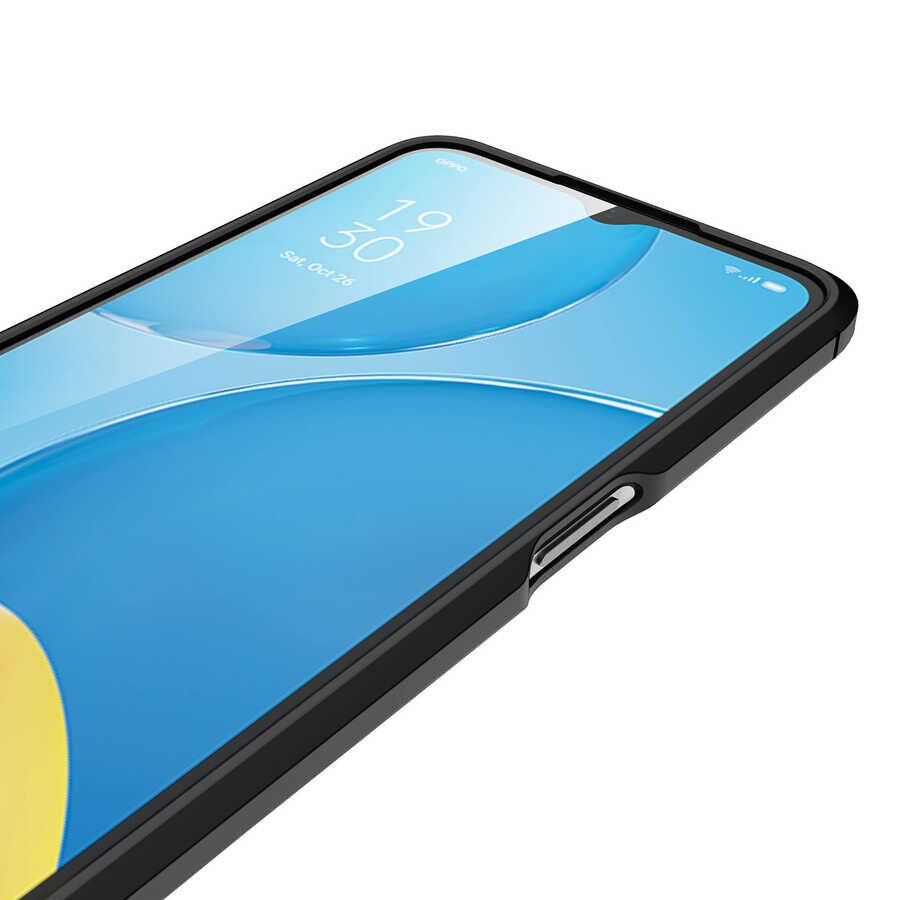 Oppo A55 5G Kılıf Deri Görünümlü Renk Atmayan Dayanaklı Silikon Kapak (NİSS) Lacivert