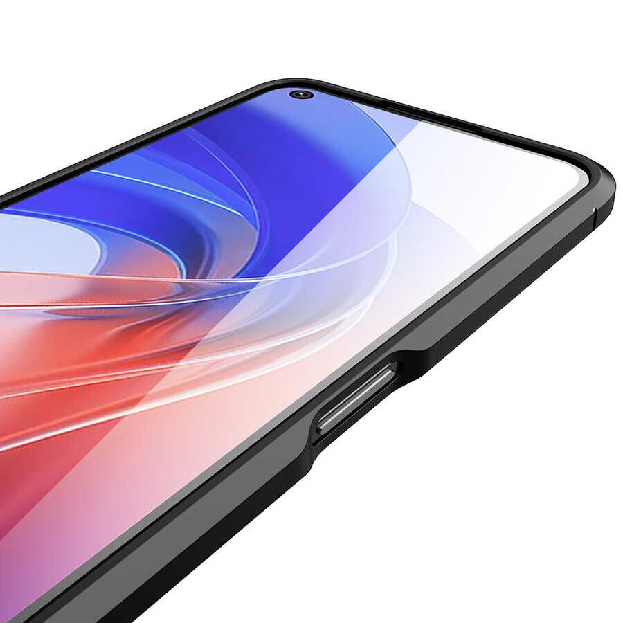 Oppo A55 4G Kılıf Deri Görünümlü Renk Atmayan Dayanaklı Silikon Kapak (NİSS) Lacivert