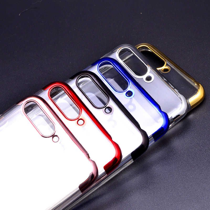 Huawei Y6 2018 Kılıf Dört Köşe Renkli Lazer Şeffaf Silikon Kapak (GLİTTER) Gri