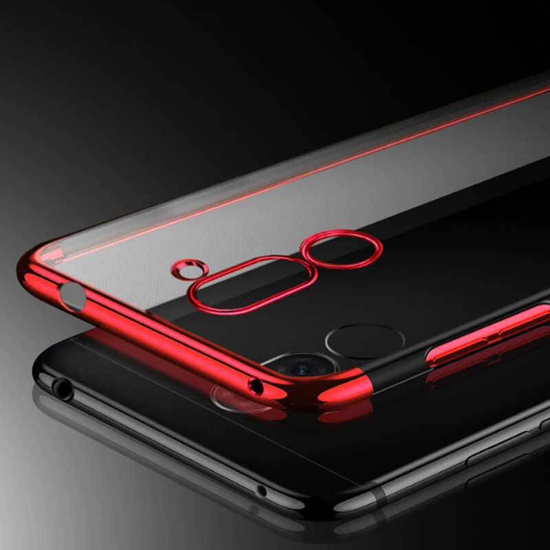 Huawei Mate 20 Lite Kılıf Dört Köşe Renkli Lazer Şeffaf Silikon Kapak (GLİTTER) Siyah