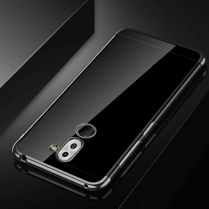 Huawei Mate 20 Lite Kılıf Dört Köşe Renkli Lazer Şeffaf Silikon Kapak (GLİTTER) Gri