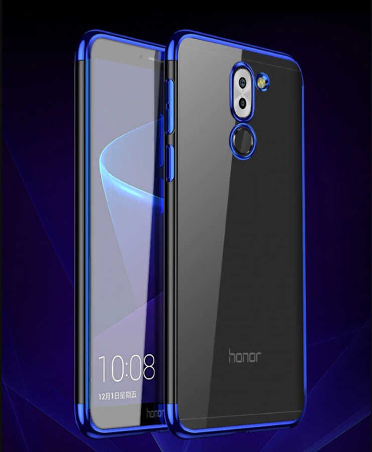 Huawei Mate 20 Lite Kılıf Dört Köşe Renkli Lazer Şeffaf Silikon Kapak (GLİTTER) Gold