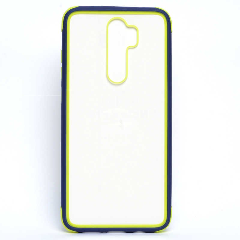 Xiaomi Redmi Note 8 Pro Kılıf Şeffaf Sert Plastik Arka Yüzey Tasarımlı Kapak (TİRON) Lacivert
