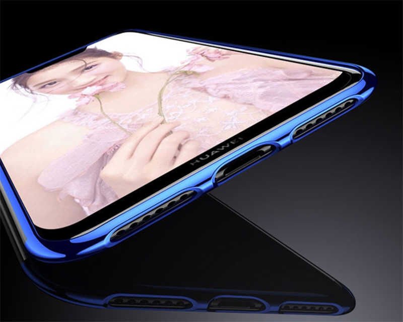 Huawei Mate 20 Pro Kılıf Dört Köşe Renkli Lazer Şeffaf Silikon Kapak (GLİTTER) Gri