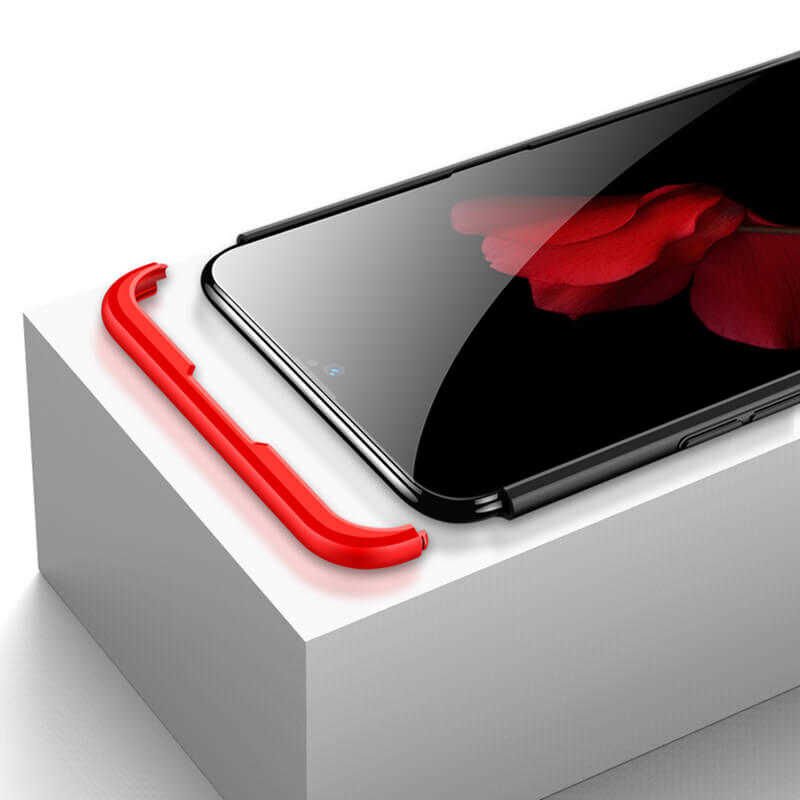 Oppo AX7 Kılıf 360 Tam Koruma Ön Ve Arka Sert Mika Kapak Orjinal Ays Gkk Kapak Siyah