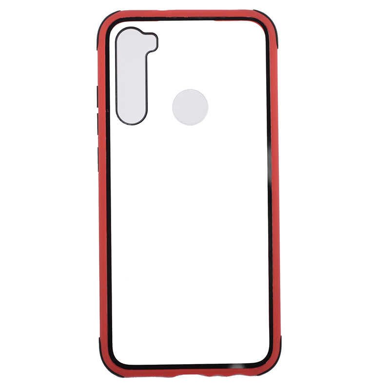 Xiaomi Redmi Note 8 Kılıf Şeffaf Sert Plastik Arka Yüzey Tasarımlı Kapak (TİRON) Kırmızı