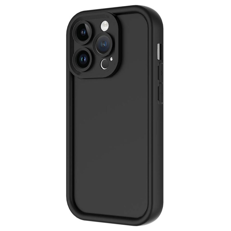 Apple  iPhone 14 Pro Kılıf Mat Yüzeyli Kamera Korumalı Silikon Kapak (Ananas) Siyah