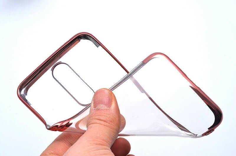 Oppo RX17 Pro Kılıf Dört Köşe Renkli Lazer Şeffaf Silikon Kapak (GLİTTER) Mavi