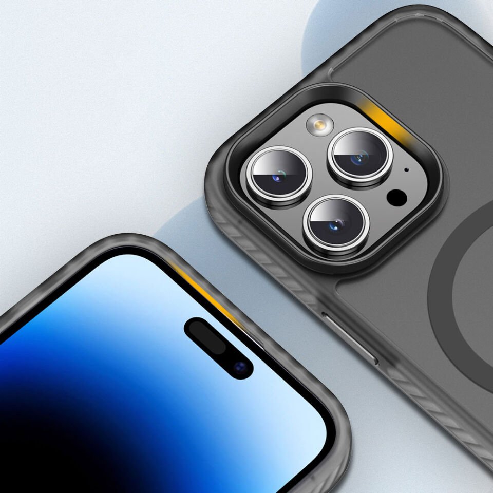 Apple iPhone 14 Pro Max Kılıf Mat Arka Yüzey Wireless Şarj Özellikli HEPTEKİLETİŞİM Locik Kapak