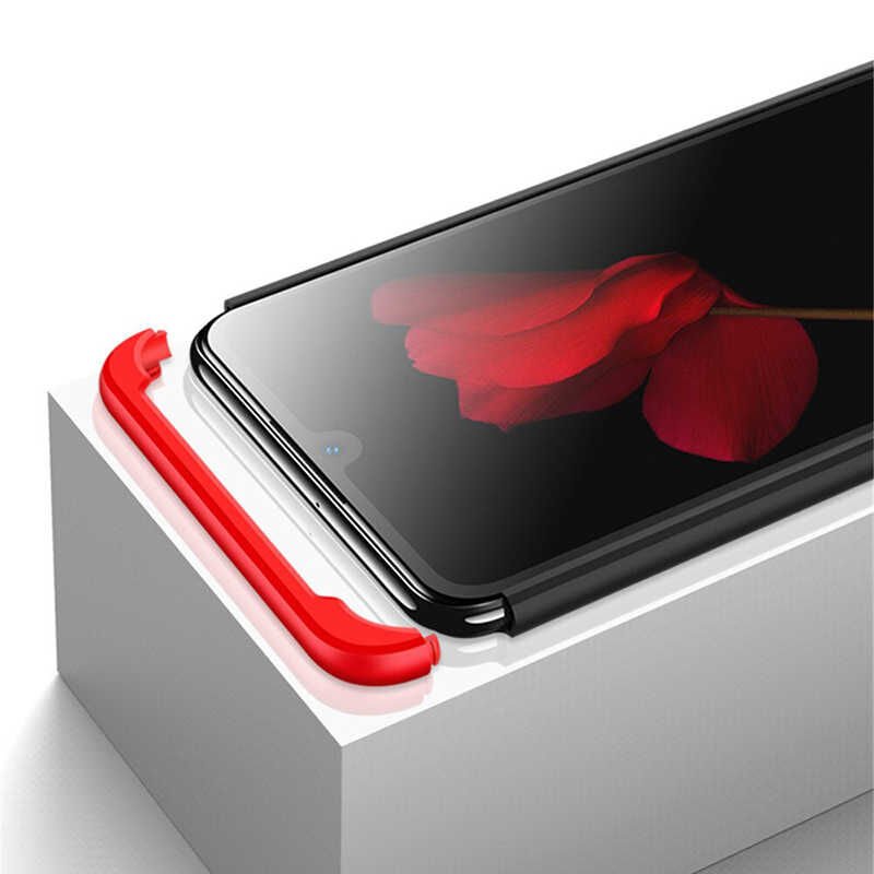 Huawei P30 Lite Kılıf 360 Tam Koruma Ön Ve Arka Sert Mika Kapak Orjinal Ays Gkk Kapak Siyah-Mavi