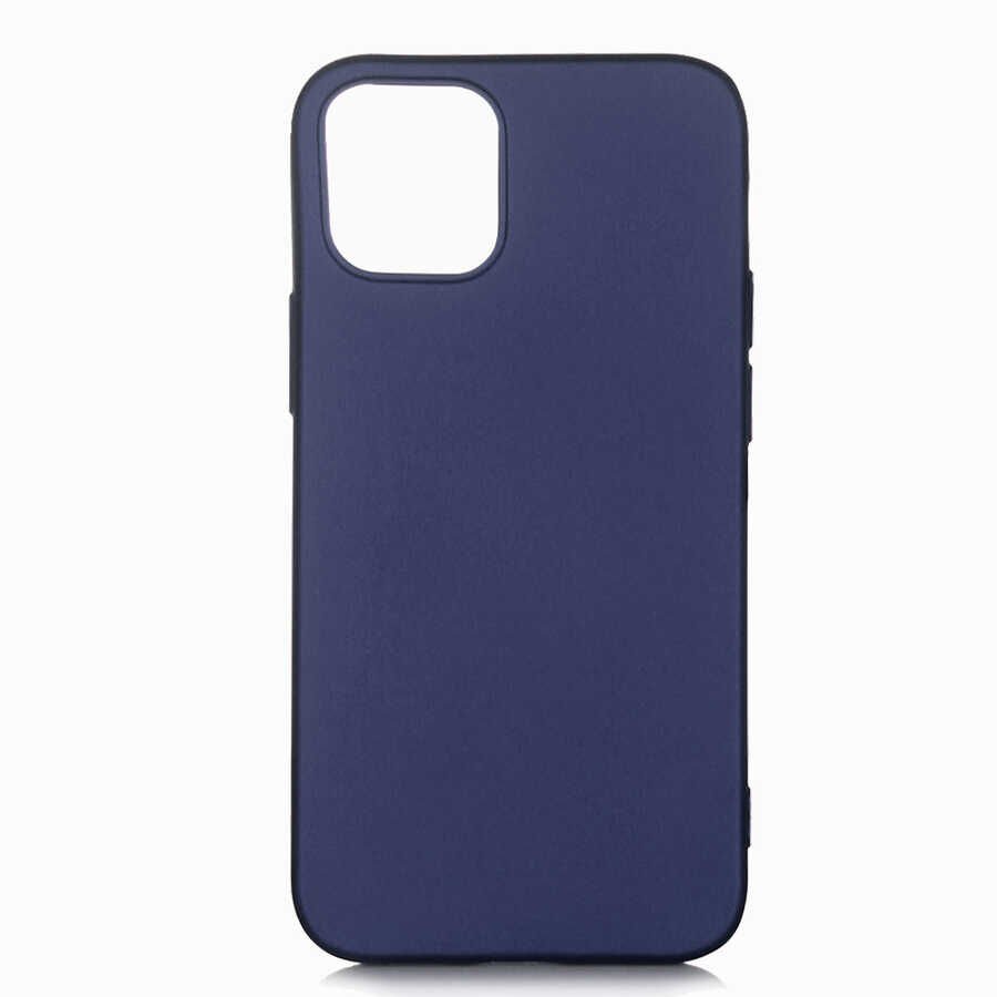 Apple  iPhone 12 Pro Kılıf Yumuşak Dokulu Soft Esnek İnce Mat Renkli Silikon Kapak (PREMİER) Lacivert