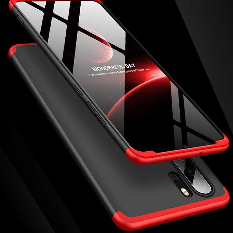 Huawei P30 Pro Kılıf 360 Tam Koruma Ön Ve Arka Sert Mika Kapak Orjinal Ays Gkk Kapak Siyah-Kırmızı
