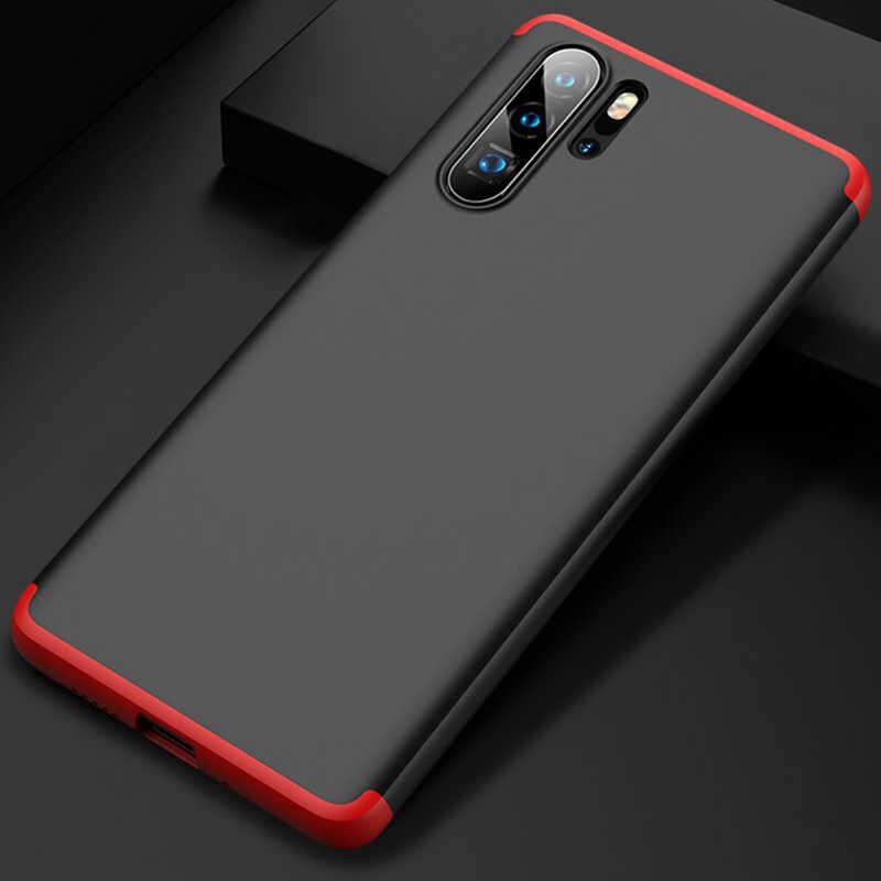 Huawei P30 Pro Kılıf 360 Tam Koruma Ön Ve Arka Sert Mika Kapak Orjinal Ays Gkk Kapak Siyah-Kırmızı
