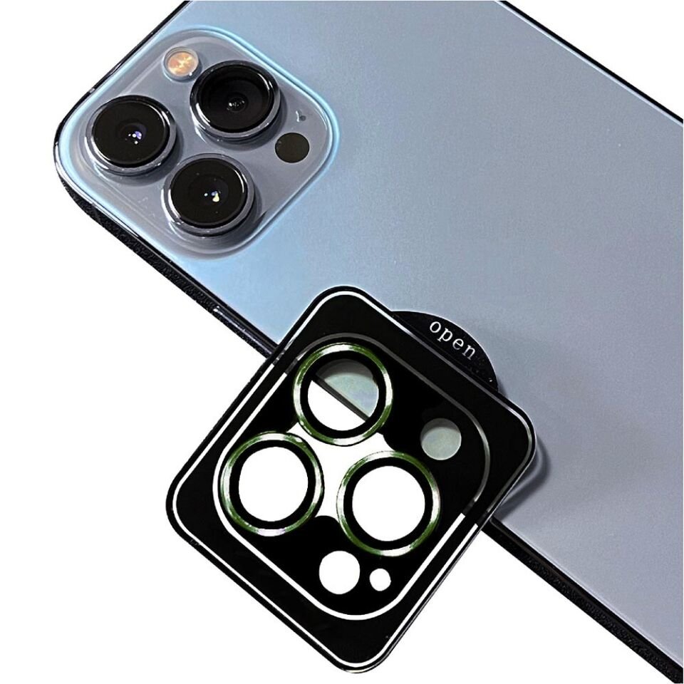 Apple iPhone 11 Pro Max Kamera Lens Koruyucu Renkli Tasarım Kolay Takma Aparatlı (CL-09) Koyu Yeşil