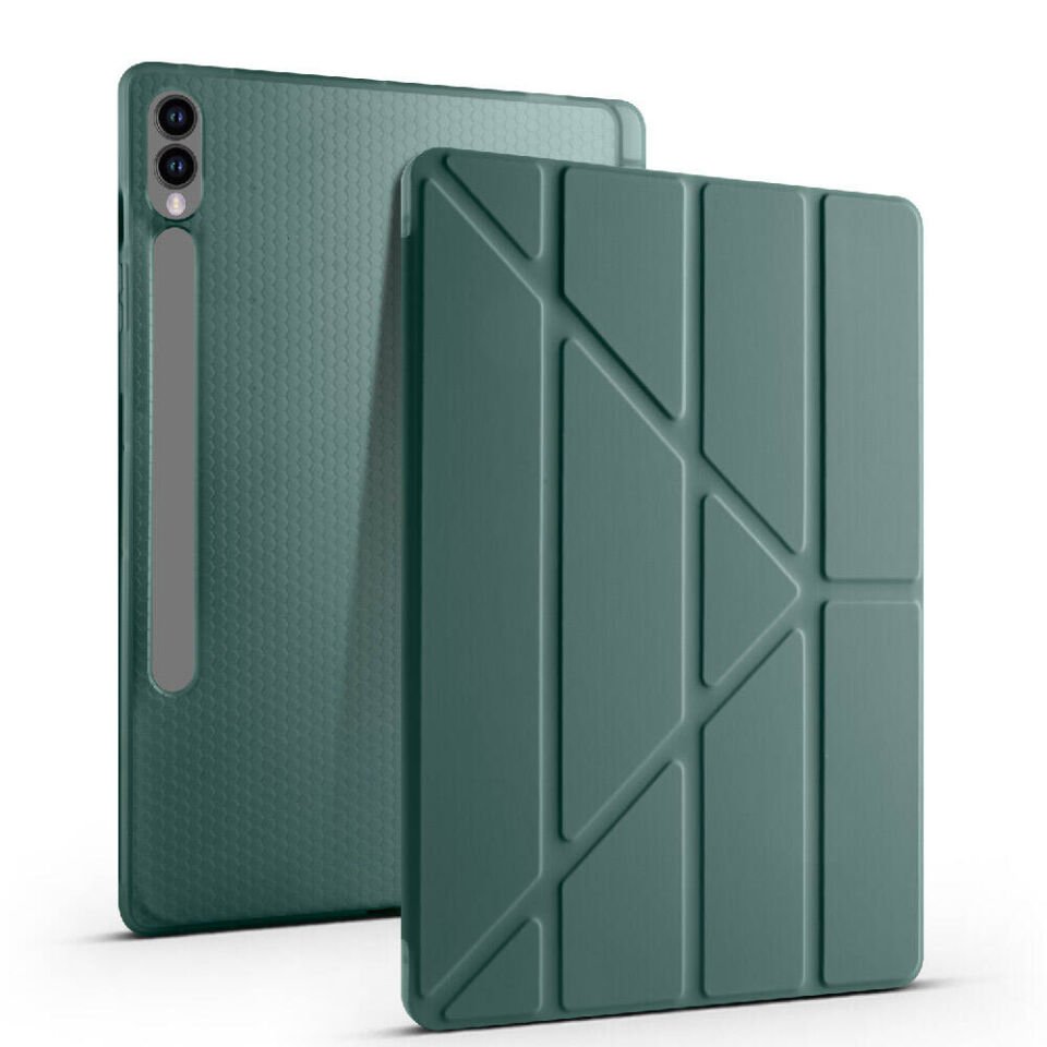 Samsung Galaxy Tab S9 Plus Kılıf Kalem Bölmeli Standlı 360 Derece Tam Korumalı Tasarım (TR) Rose Gold