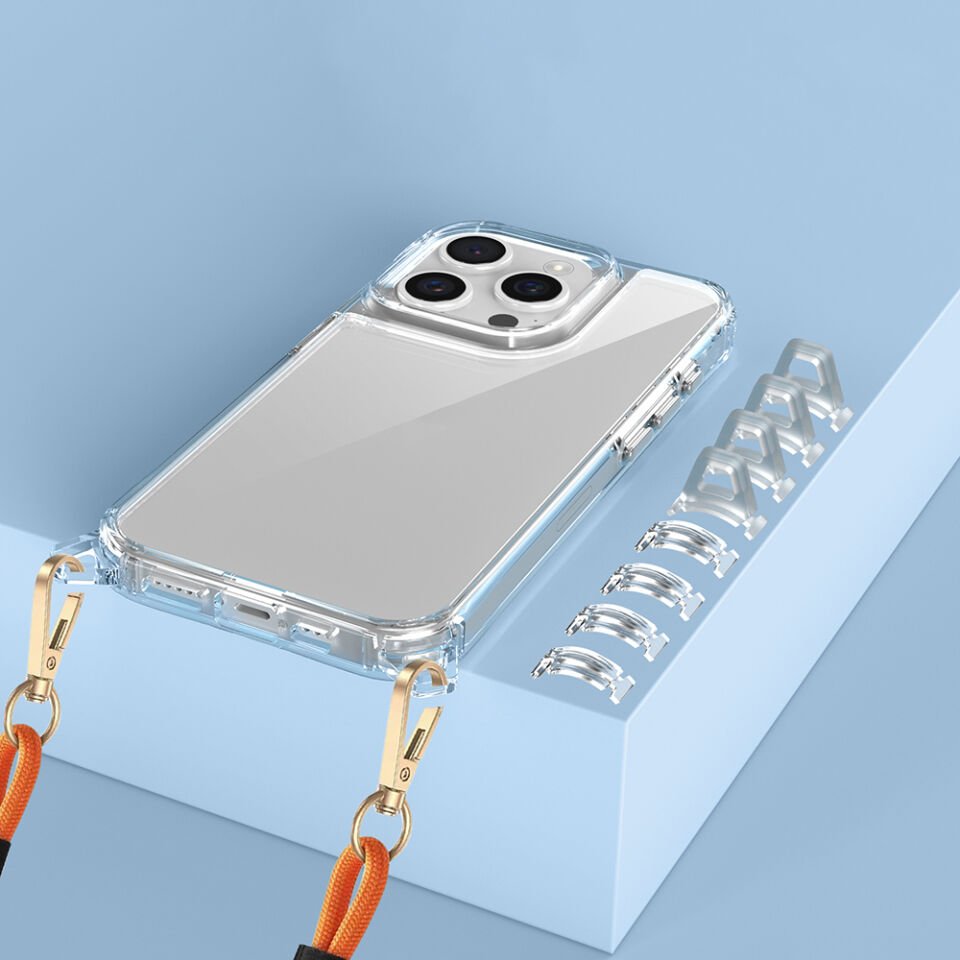 Apple iPhone 15 Pro Kılıf Airbagli Takılabilir Askı Aparatlı HEPTEKİLETİŞİM Snap Silikon Kapak