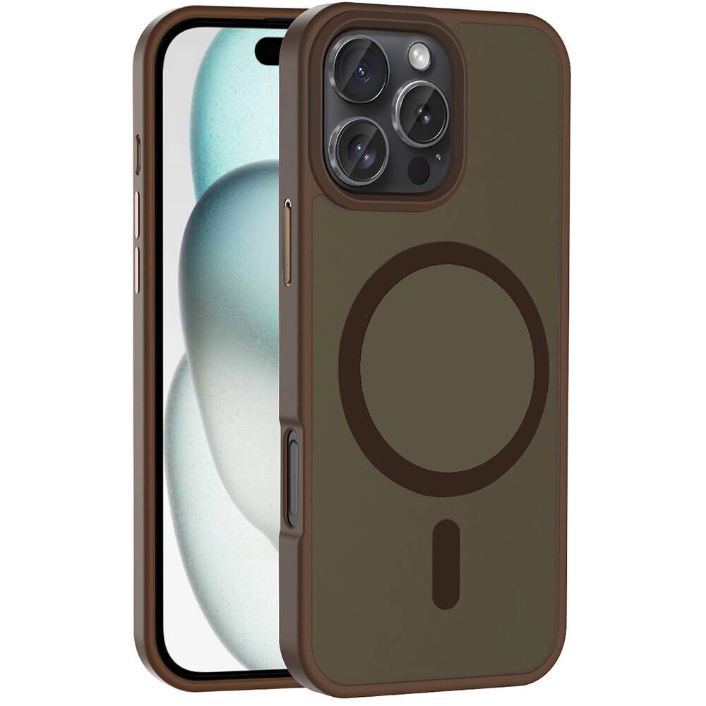 Apple iPhone 16 Pro Max Kılıf Magsafe Şarj Özellikli Mat Arka Yüzey Kapak (Sio) Rose Gold