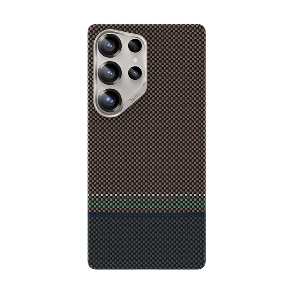 Galaxy S25 Ultra Kılıf Magsafe Şarj Özellikli Karbon Fiber Tasarımlı Benks Prestige ArmorAir Kevlar Kapak