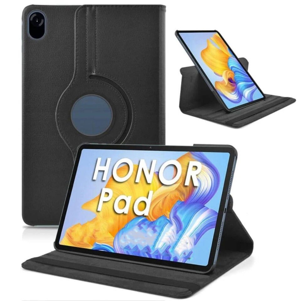 Huawei Honor X9 11.5' Kılıf Dönebilen Standlı 360 Tam Korumalı Tablet KIlıf (D-T) Siyah