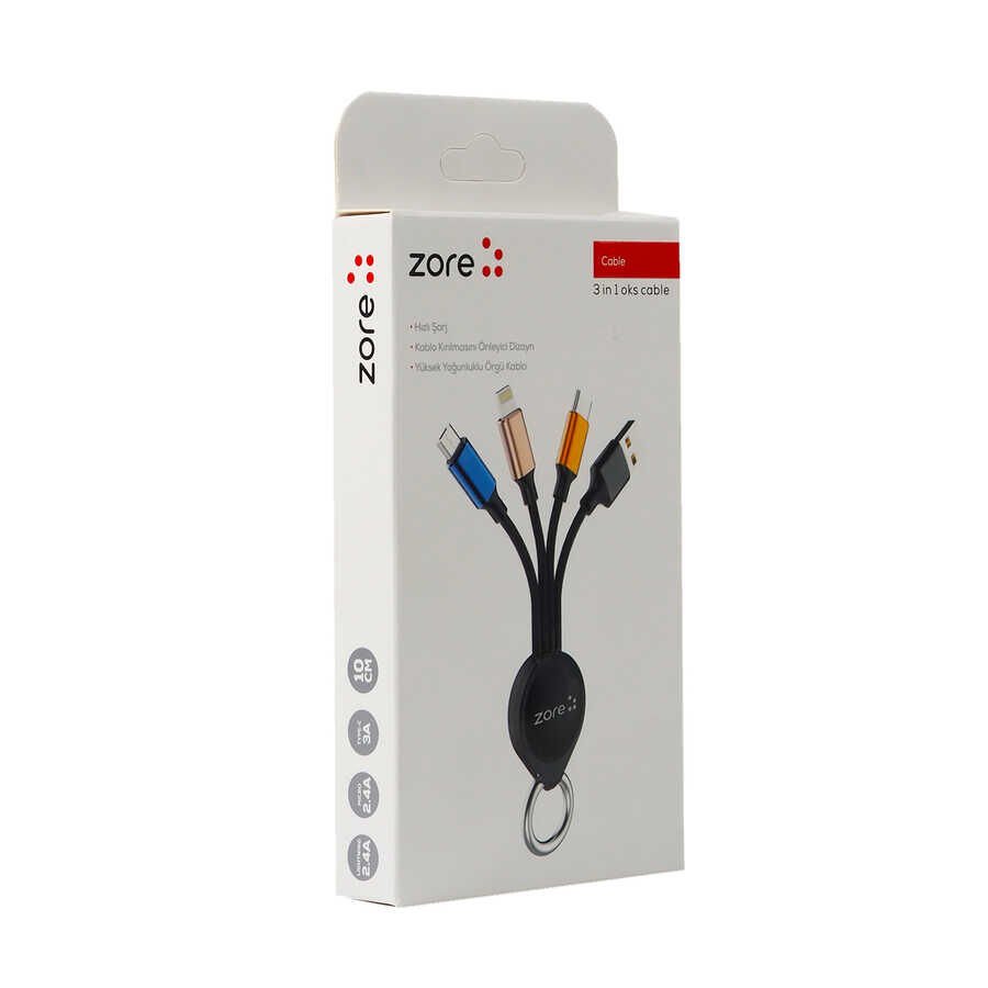 HEPTEKİLETİŞİM OKS 3 in 1 Usb Kablo