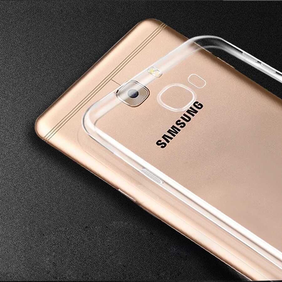 Samsung Galaxy C7 Şeffaf Kılıf Yumuşak İnce Tasarımlı Kapak (SÜPER) Renksiz