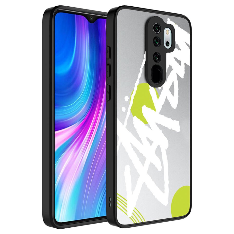 Xiaomi Redmi Note 8 Pro Kılıf Aynalı Desenli Kamera Korumalı Parlak HEPTEKİLETİŞİM Mirror Kapak