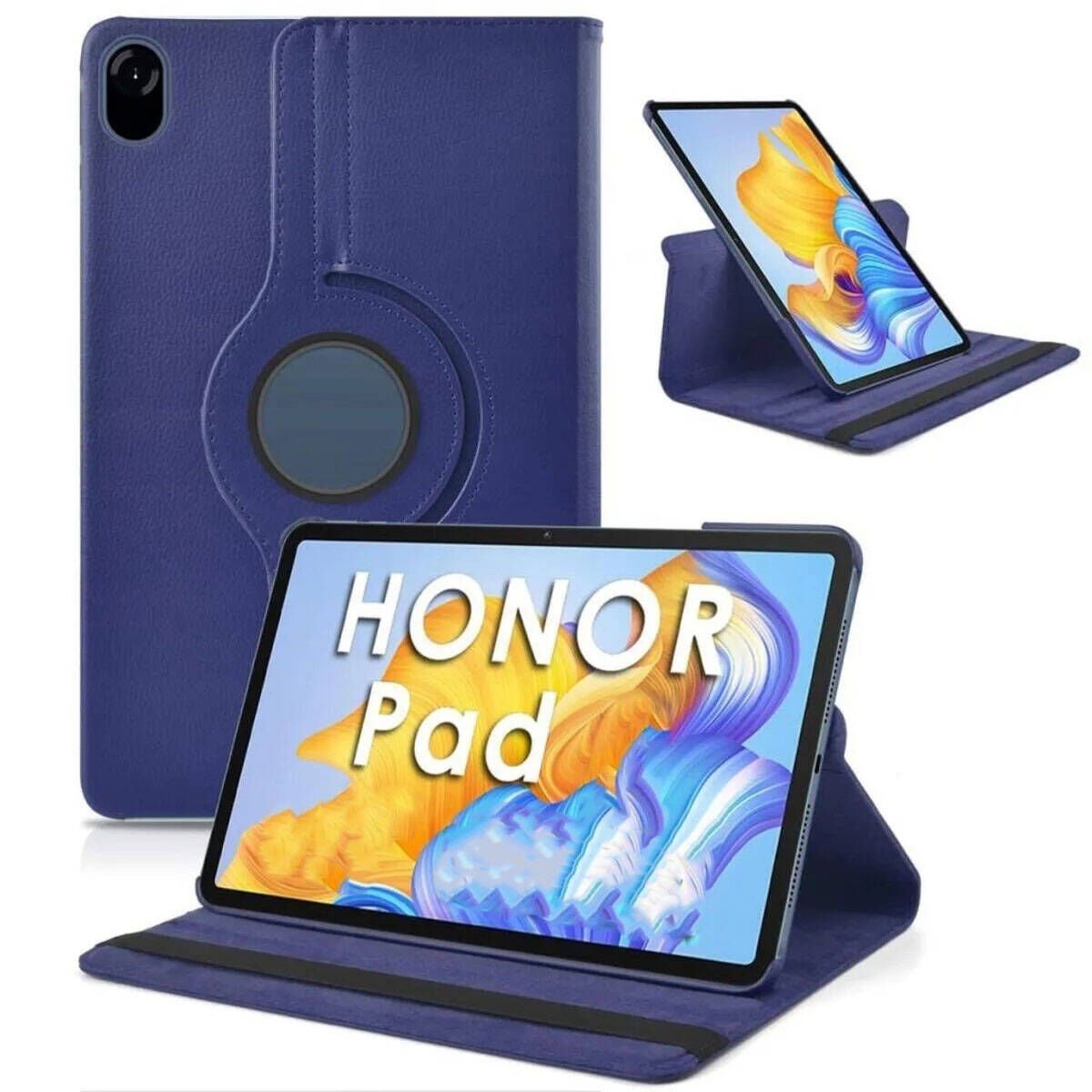 Huawei Honor X9 11.5' Kılıf Dönebilen Standlı 360 Tam Korumalı Tablet KIlıf (D-T) Lacivert
