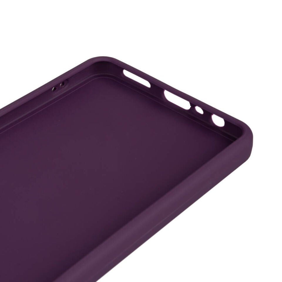 Realme C65 4G Kılıf Kamera Korumalı Esnek Renkli Silikon Kapak (Biye) Siyah