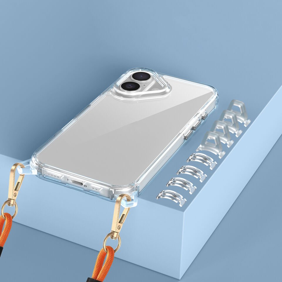 Apple iPhone 16 Plus Kılıf Airbagli Takılabilir Askı Aparatlı HEPTEKİLETİŞİM Snap Silikon Kapak
