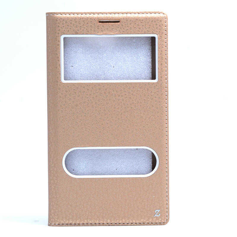 Samsung Galaxy Note 2 Kapaklı Kılıf Mıknatıslı 360 Tam Korumalı (DOLCE) Gold