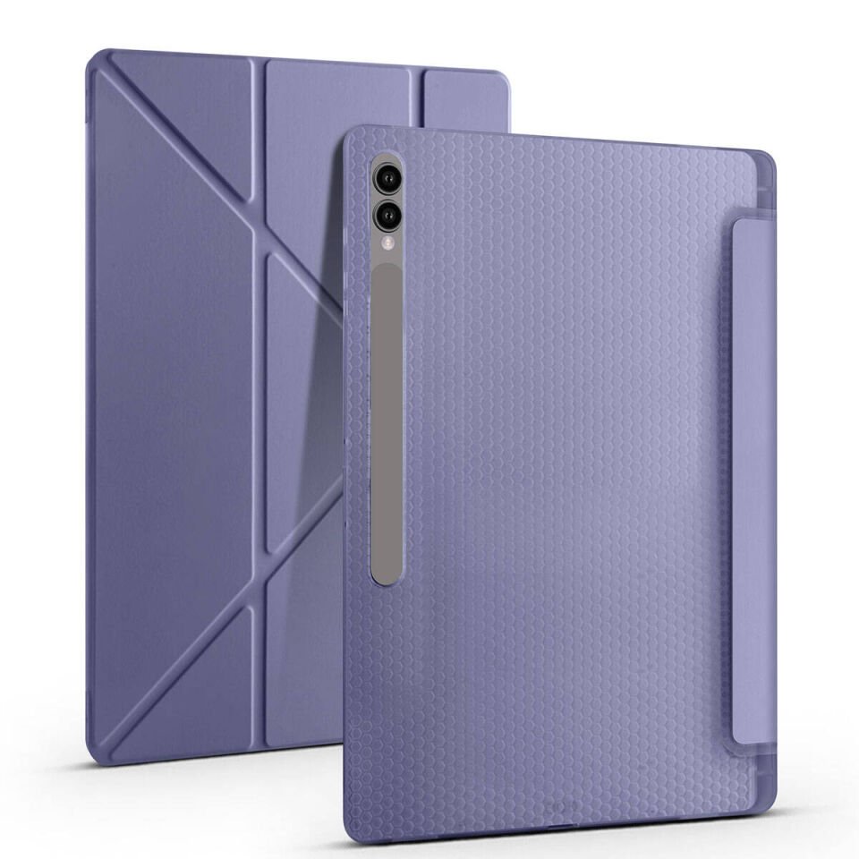 Samsung Galaxy Tab S9 Ultra Kılıf Kalem Bölmeli Standlı 360 Derece Tam Korumalı Tasarım (TR) Mavi