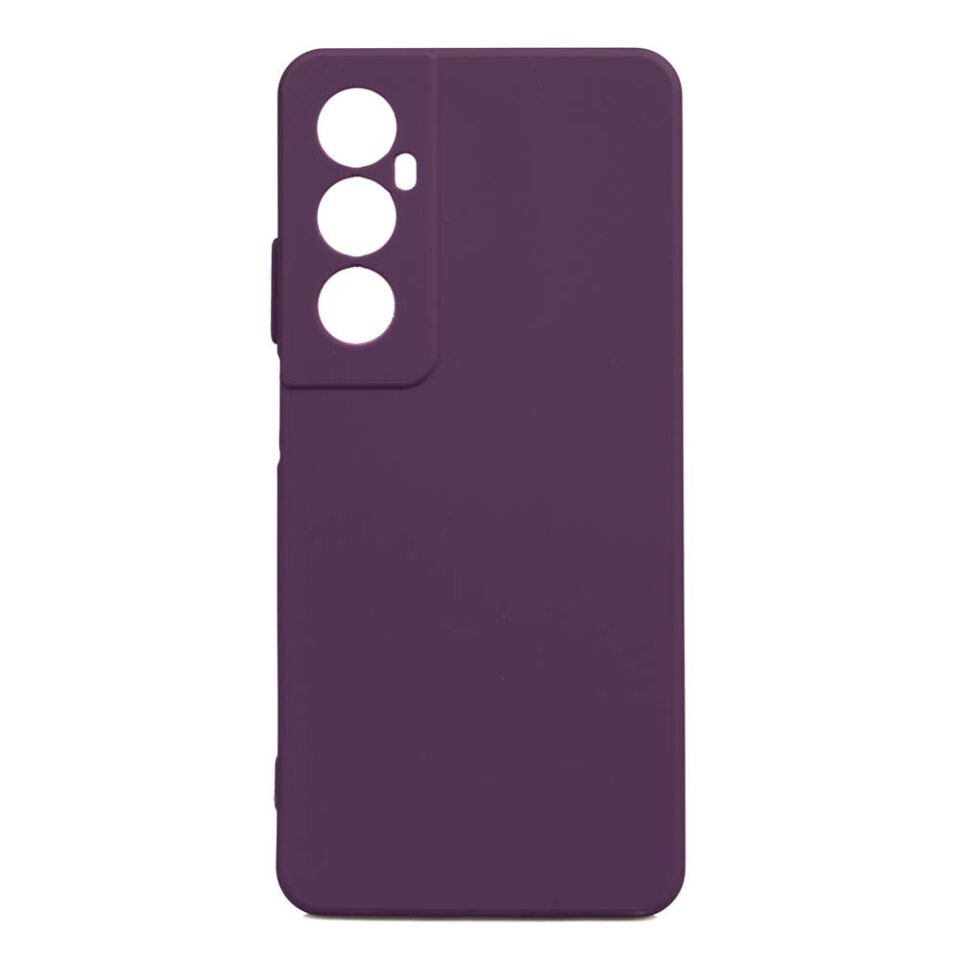 Realme C65 4G Kılıf Kamera Korumalı Esnek Renkli Silikon Kapak (Biye) Mor