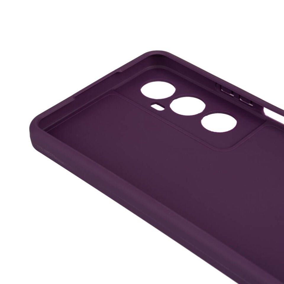 Realme C65 4G Kılıf Kamera Korumalı Esnek Renkli Silikon Kapak (Biye) Mor