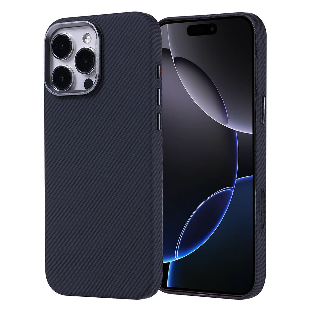 Apple iPhone 16 Pro Max Kılıf Magsafe Şarj Özellikli Karbon Fiber Görünümlü Zore Nekst Kapak