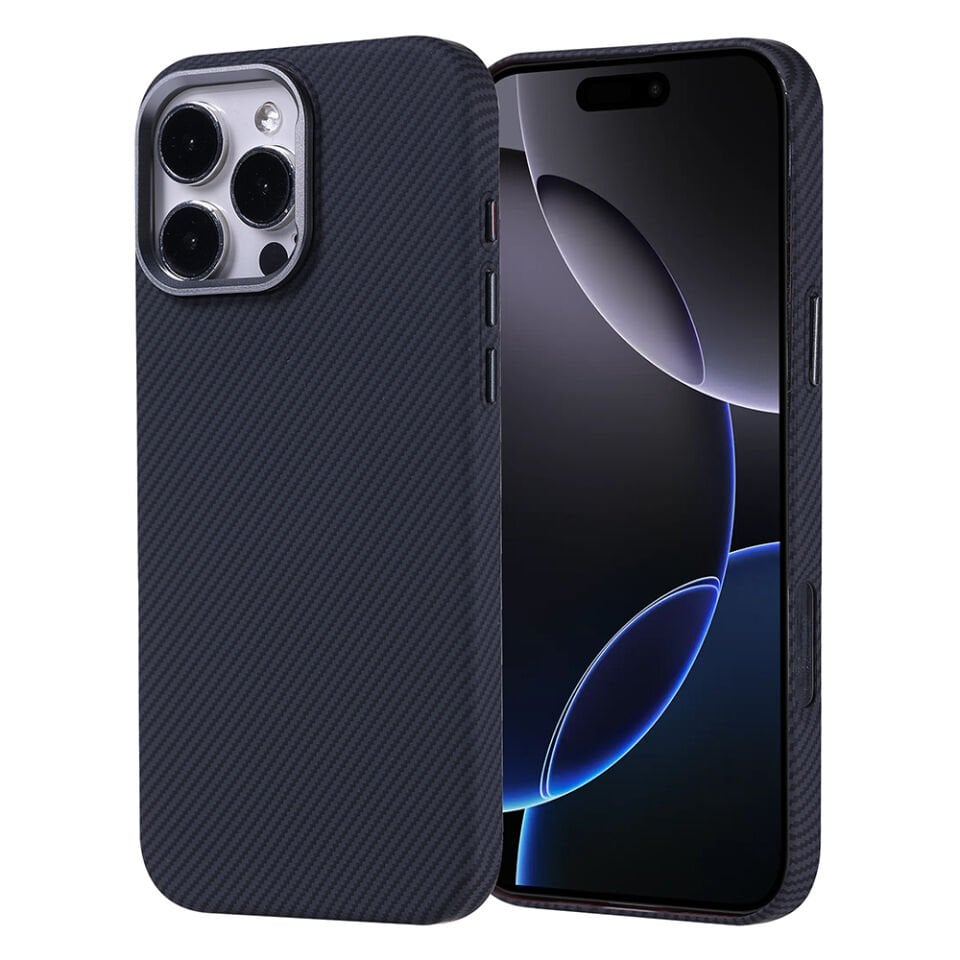 Apple iPhone 16 Pro Max Kılıf Magsafe Şarj Özellikli Karbon Fiber Görünümlü Zore Nekst Kapak