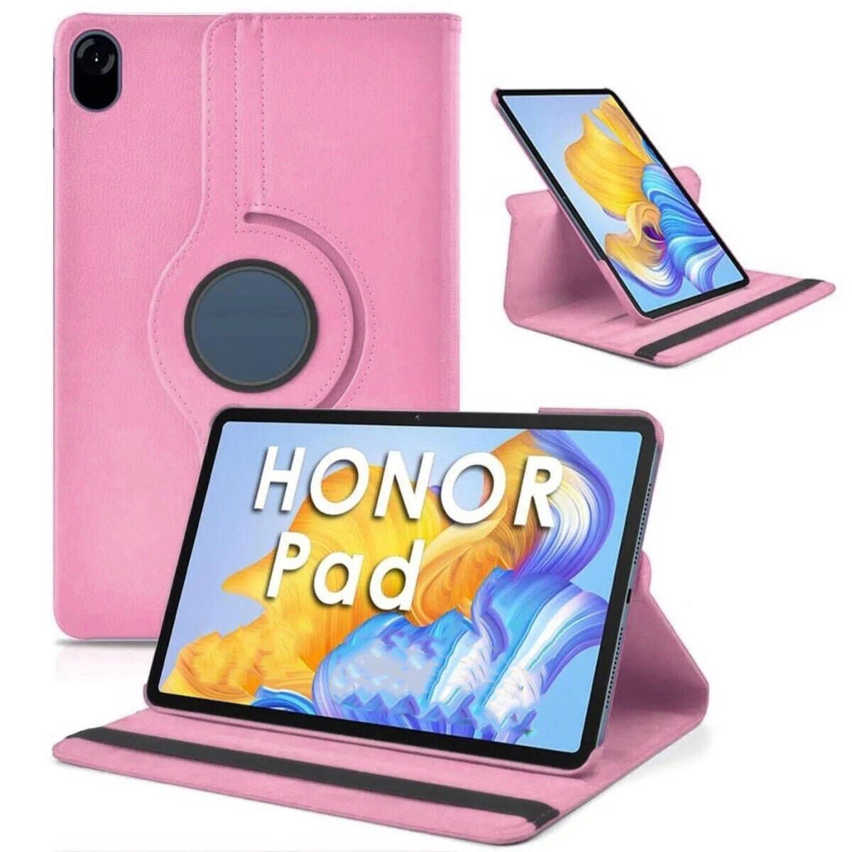 Huawei Honor X9 11.5' Kılıf Dönebilen Standlı 360 Tam Korumalı Tablet KIlıf (D-T) Pembe