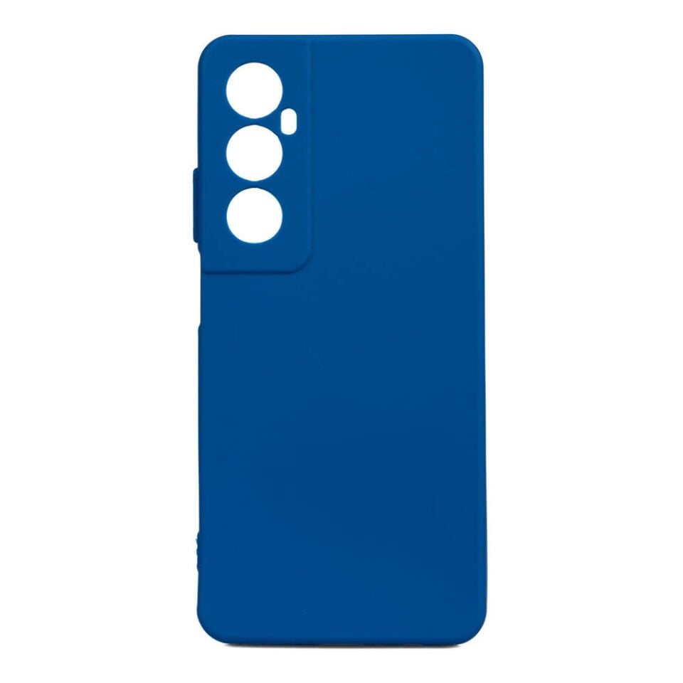Realme C65 4G Kılıf Kamera Korumalı Esnek Renkli Silikon Kapak (Biye) Mavi
