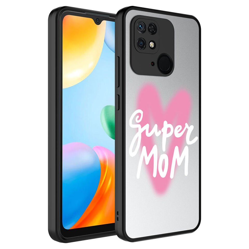 Xiaomi Redmi 10C Kılıf Aynalı Desenli Kamera Korumalı Parlak HEPTEKİLETİŞİM Mirror Kapak
