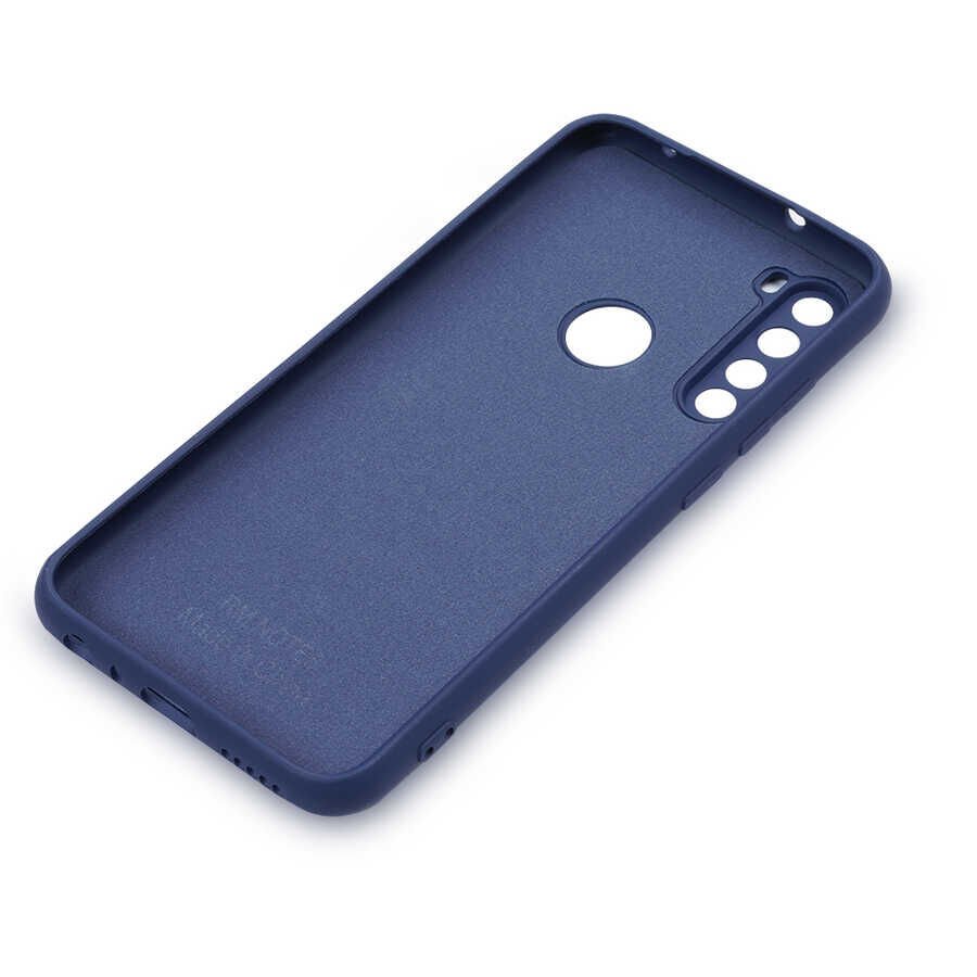 Xiaomi Redmi Note 8 Kadife İç Yüzey Yumuşak Dokulu Kamera Korumalı İnce Kapak (MARA) Koyu Mor