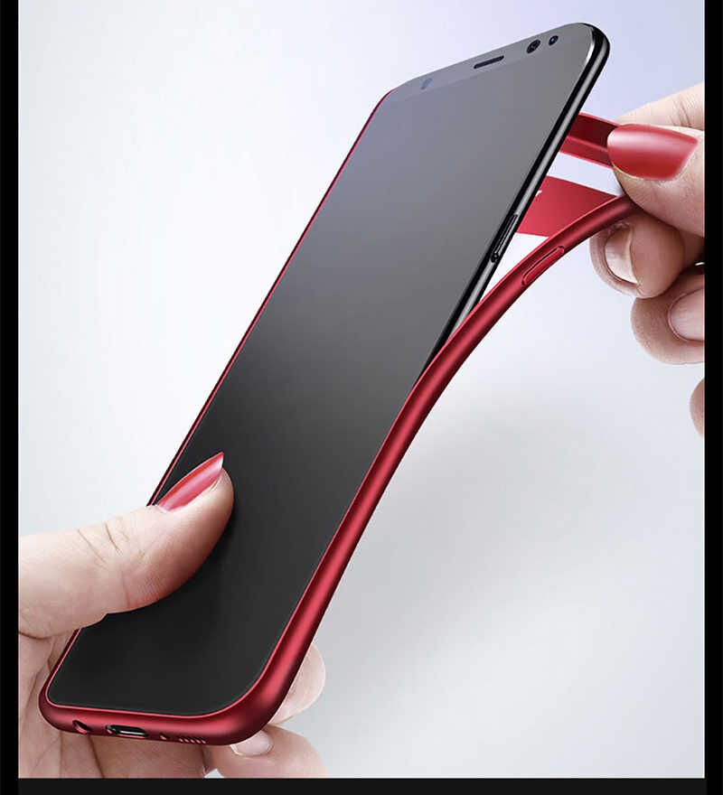 Samsung Galaxy S8 Plus Kılıf Kenarları Silikon Arkası Şeffaf Sert Kapak (BUTTOM) Pembe