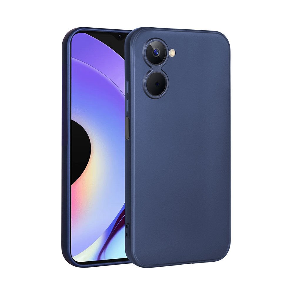 Realme 10 4G Kılıf Yumuşak Dokulu Soft Esnek İnce Mat Renkli Silikon Kapak (PREMİER) Lacivert