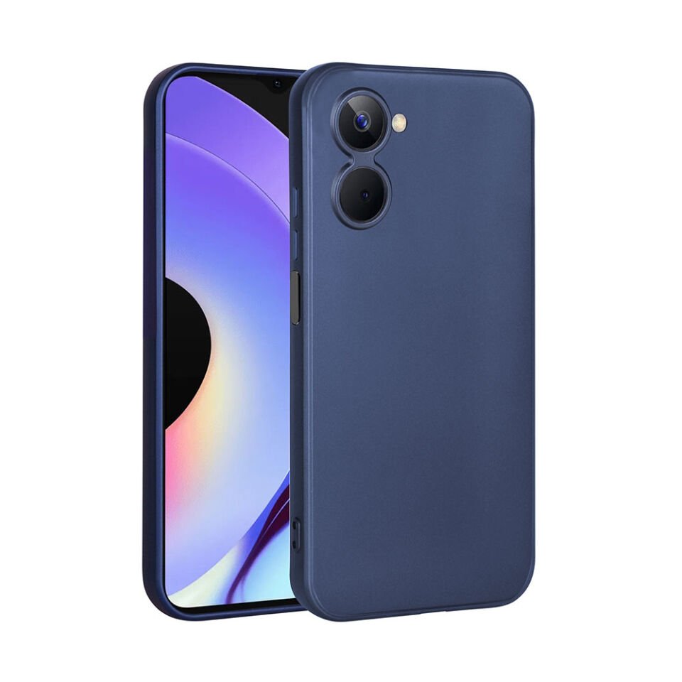 Realme 10 4G Kılıf Yumuşak Dokulu Soft Esnek İnce Mat Renkli Silikon Kapak (PREMİER) Lacivert