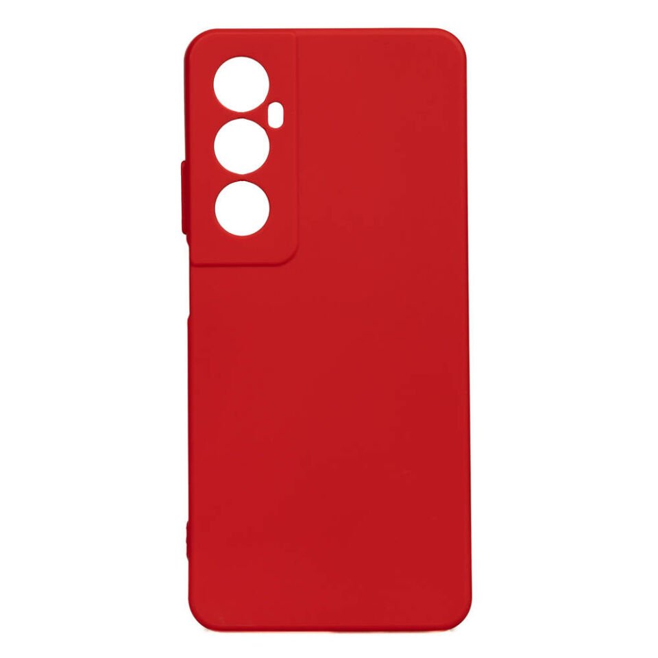 Realme C65 4G Kılıf Kamera Korumalı Esnek Renkli Silikon Kapak (Biye) Kırmızı