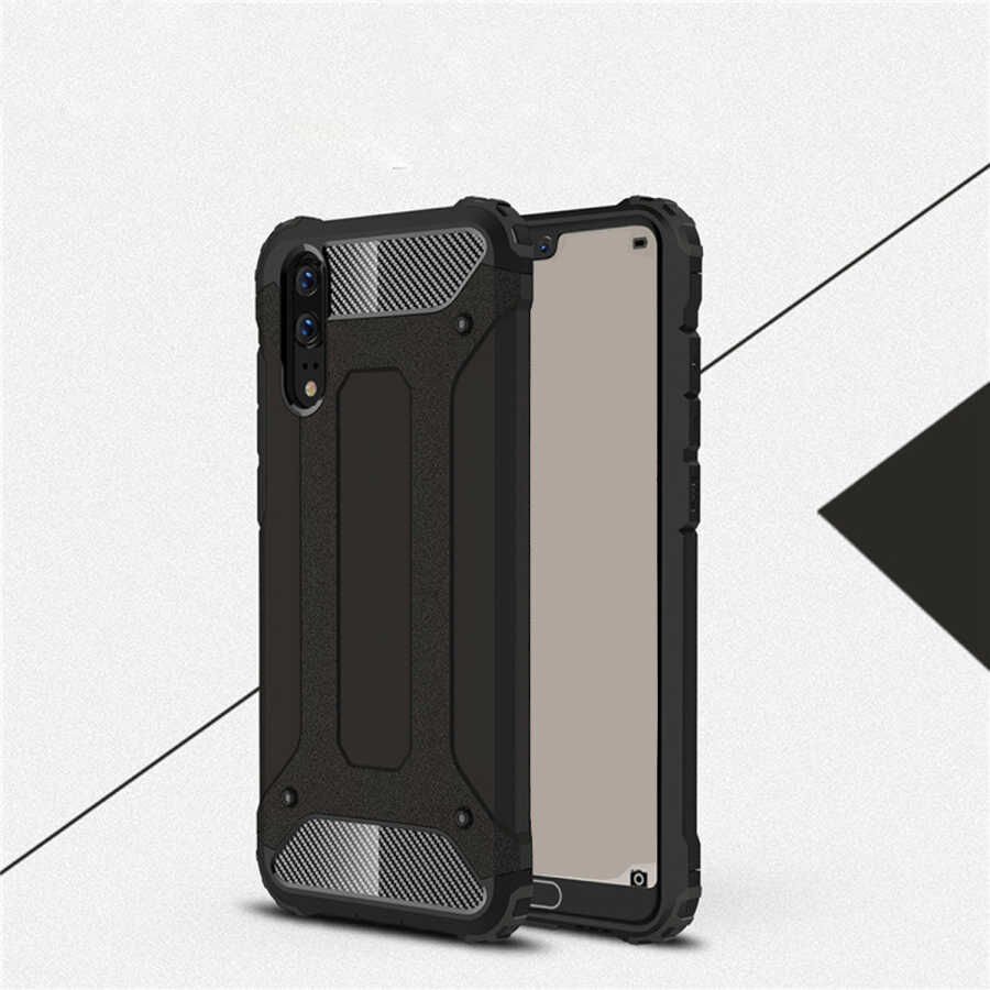 Huawei P20 Kılıf Armor Köşe Korumalı Çift Katman Tank Zırh Kapak (CRASH) Siyah