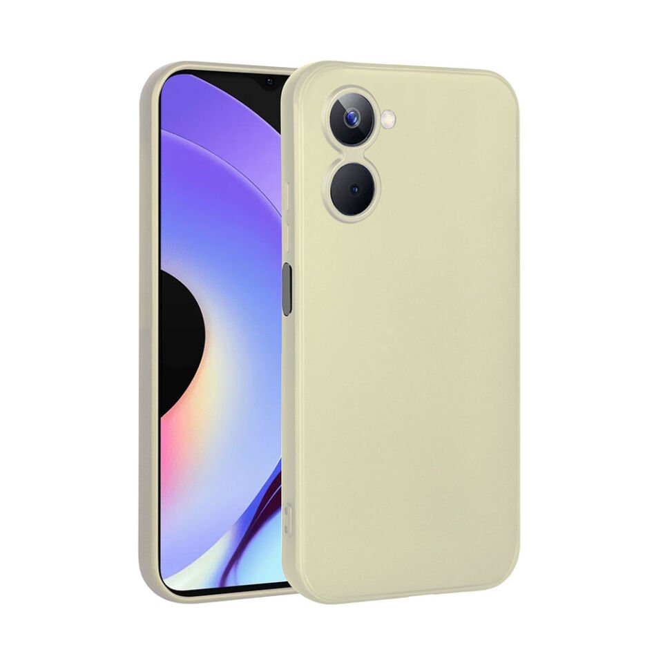 Realme 10 4G Kılıf Yumuşak Dokulu Soft Esnek İnce Mat Renkli Silikon Kapak (PREMİER) Gold